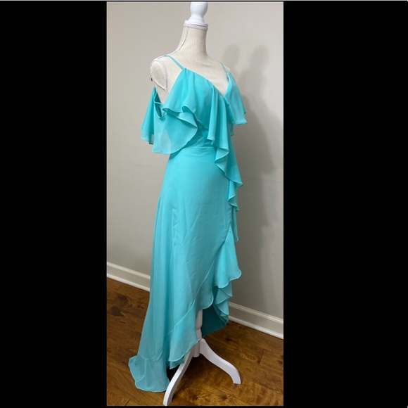 Chong Xiao Bohemian Bridesmaid Dress - size 12 - spa blue colored - Picture 4 of 8